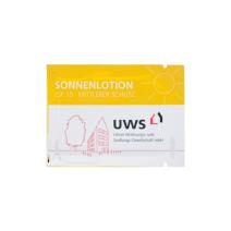 Promotional printed sun cream sachet with corporate logo